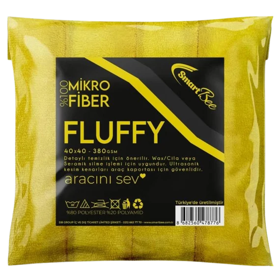 FLUFFY - 360 gr/m2 4 db-os Mikroszálas Fényesítő Kendő 40 x 40 cm ULTRASONIK