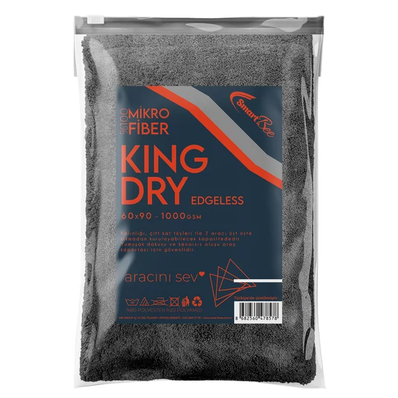 KINGDRY - 1000 gr/m2 Mikroszálas Autószárító Törölköző 60 x 90 cm EDGELESS