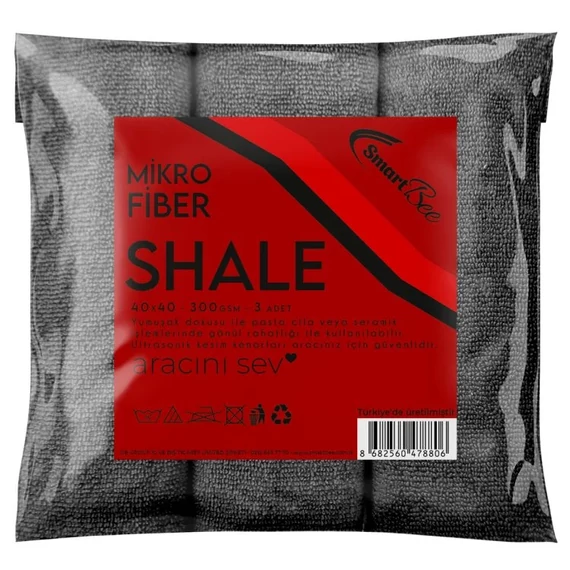 SHALE 300 gr/m2  Mikroszálas Fényesítő  kendő antracit 3db 40x40cm